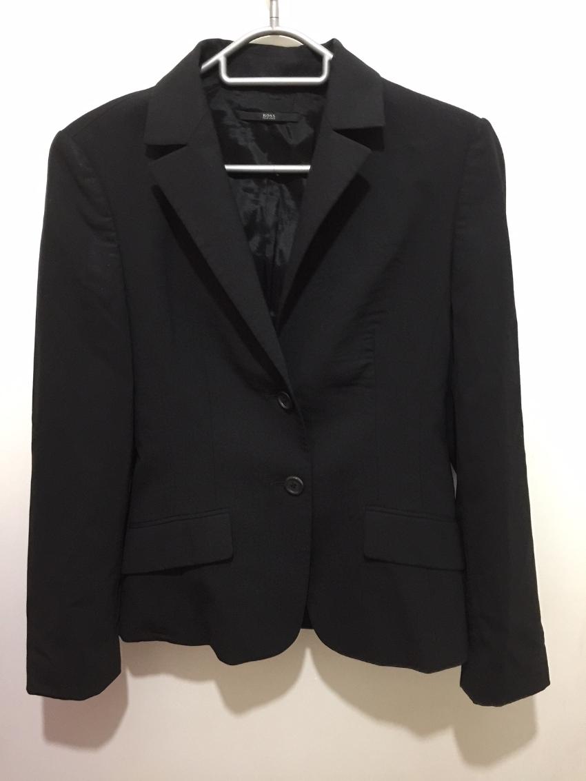 Preowned Hugo Boss black wool blend blazer Size S