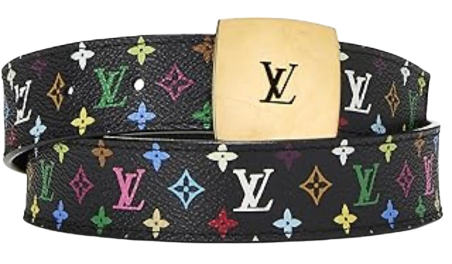 Men's Preowned Louis Vuitton Black Monogram LV Cut Reversible Belt leather