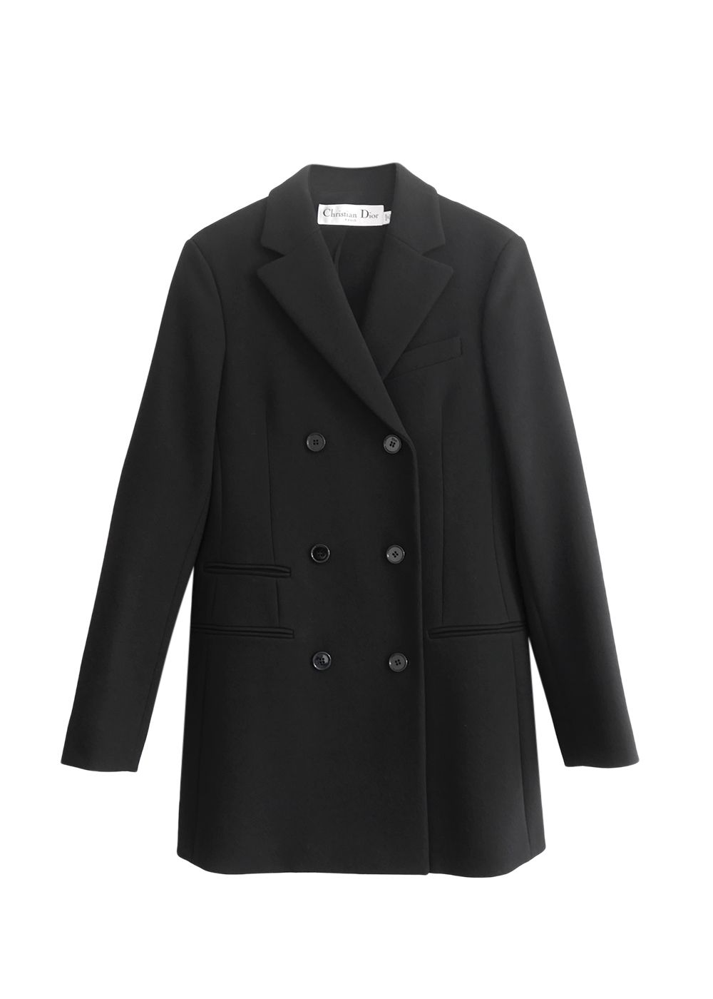 Dior Black Double Breasted Wool Coat Size M