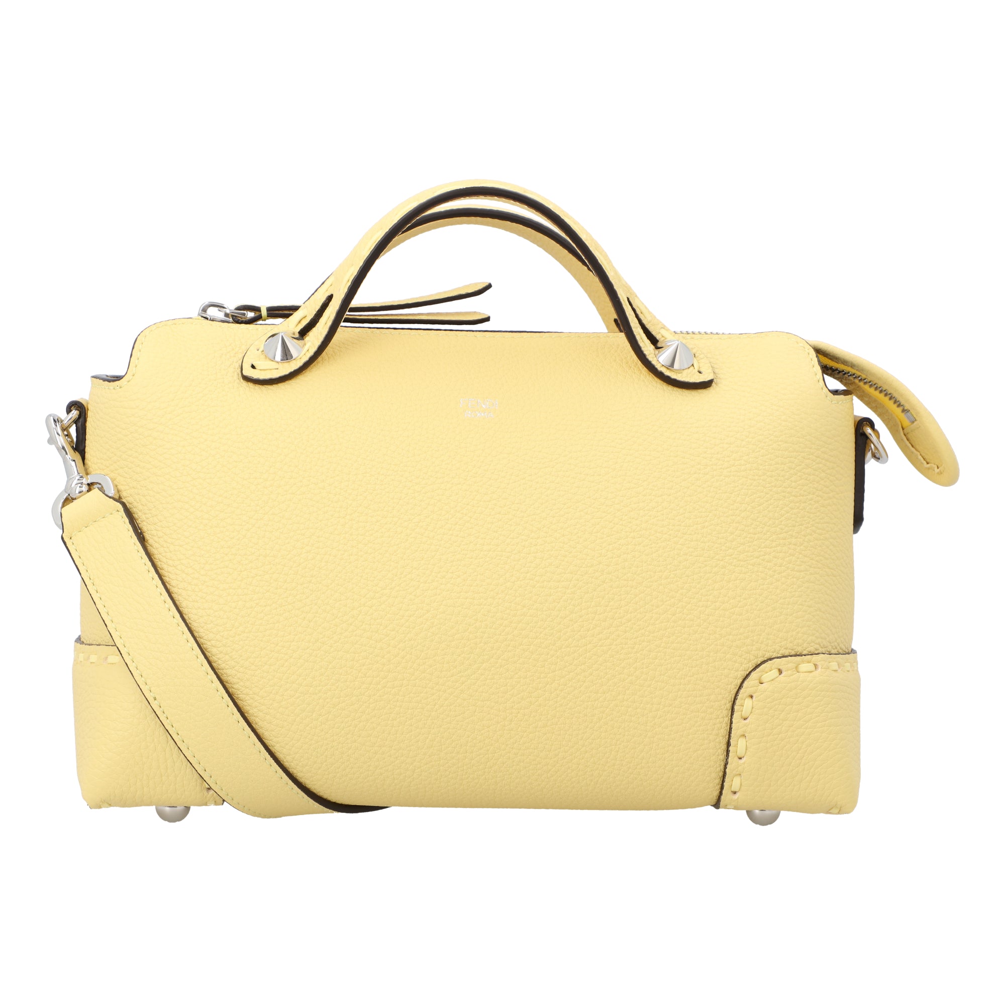 Fendi Yellow By The Way Medium Top Handle Bag yellow | yellow animal skin/calfskin