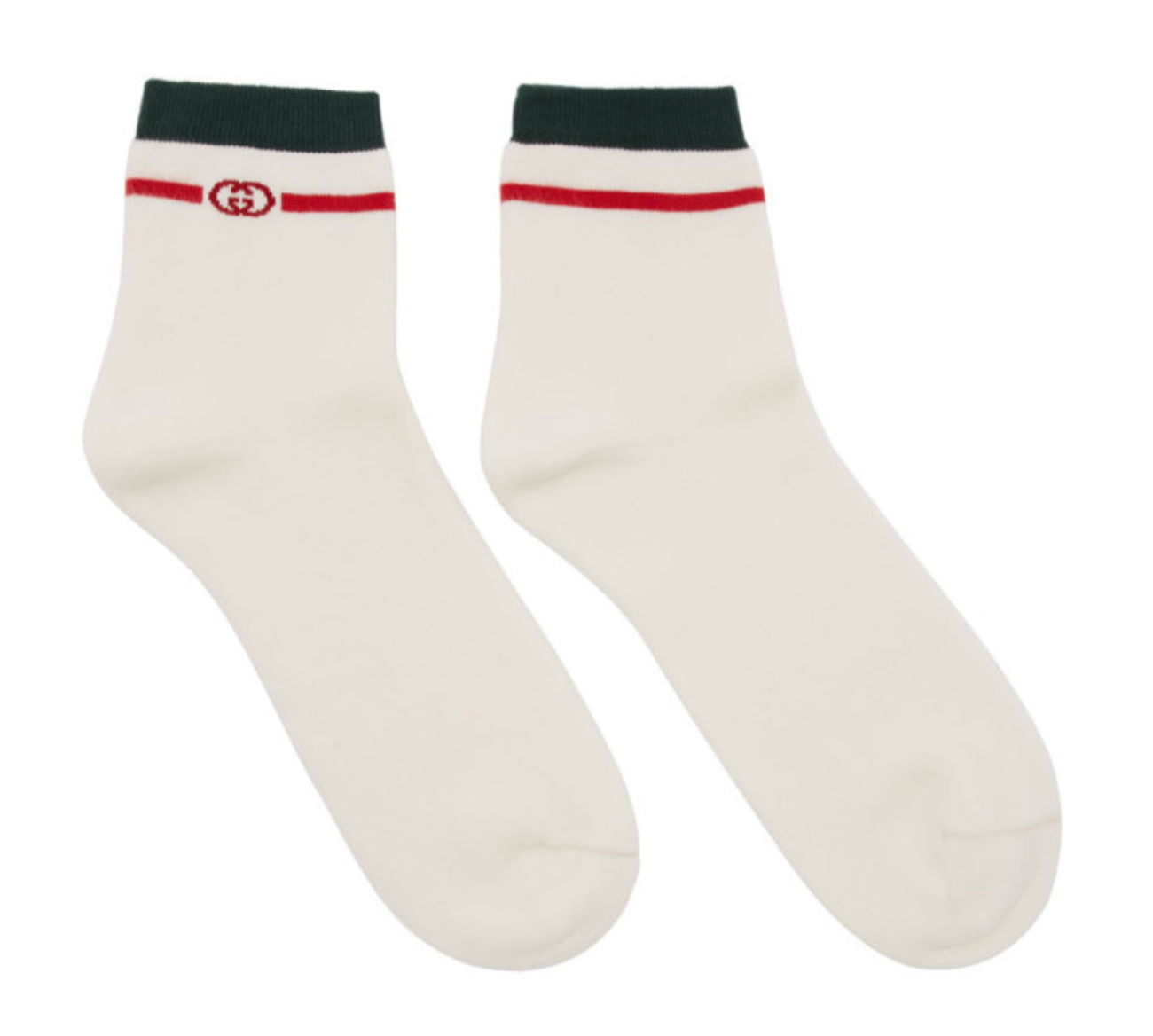 Gucci White Interlocking G Socks Size L Cream cotton