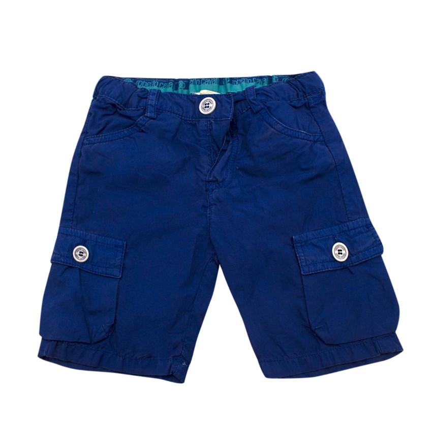 Roberto Cavalli Boys Blue Cargo Shorts Size 12-18 Months cotton