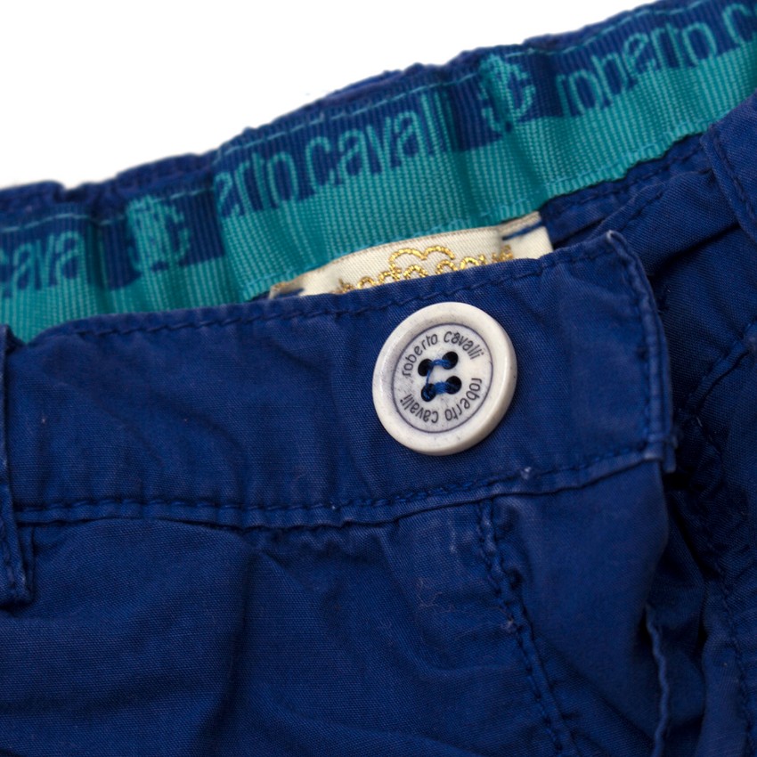 Roberto Cavalli Boys Blue Cargo Shorts Size 12-18 Months cotton