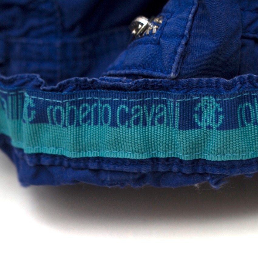 Roberto Cavalli Boys Blue Cargo Shorts Size 12-18 Months cotton