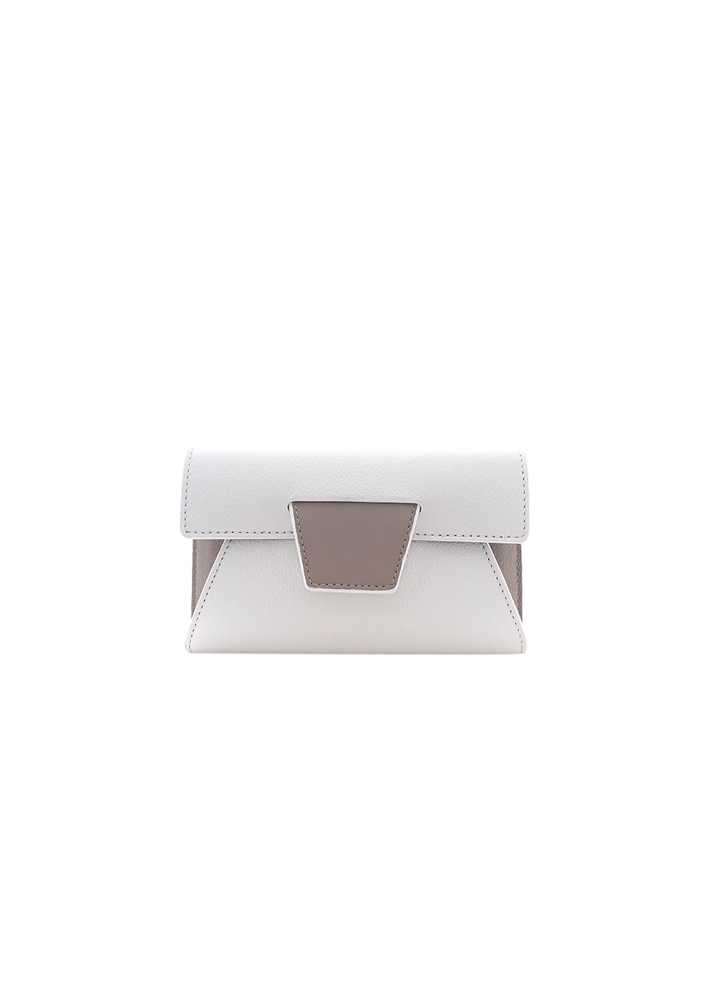 Yuzefi white leather Lolita long wallet White/Khaki