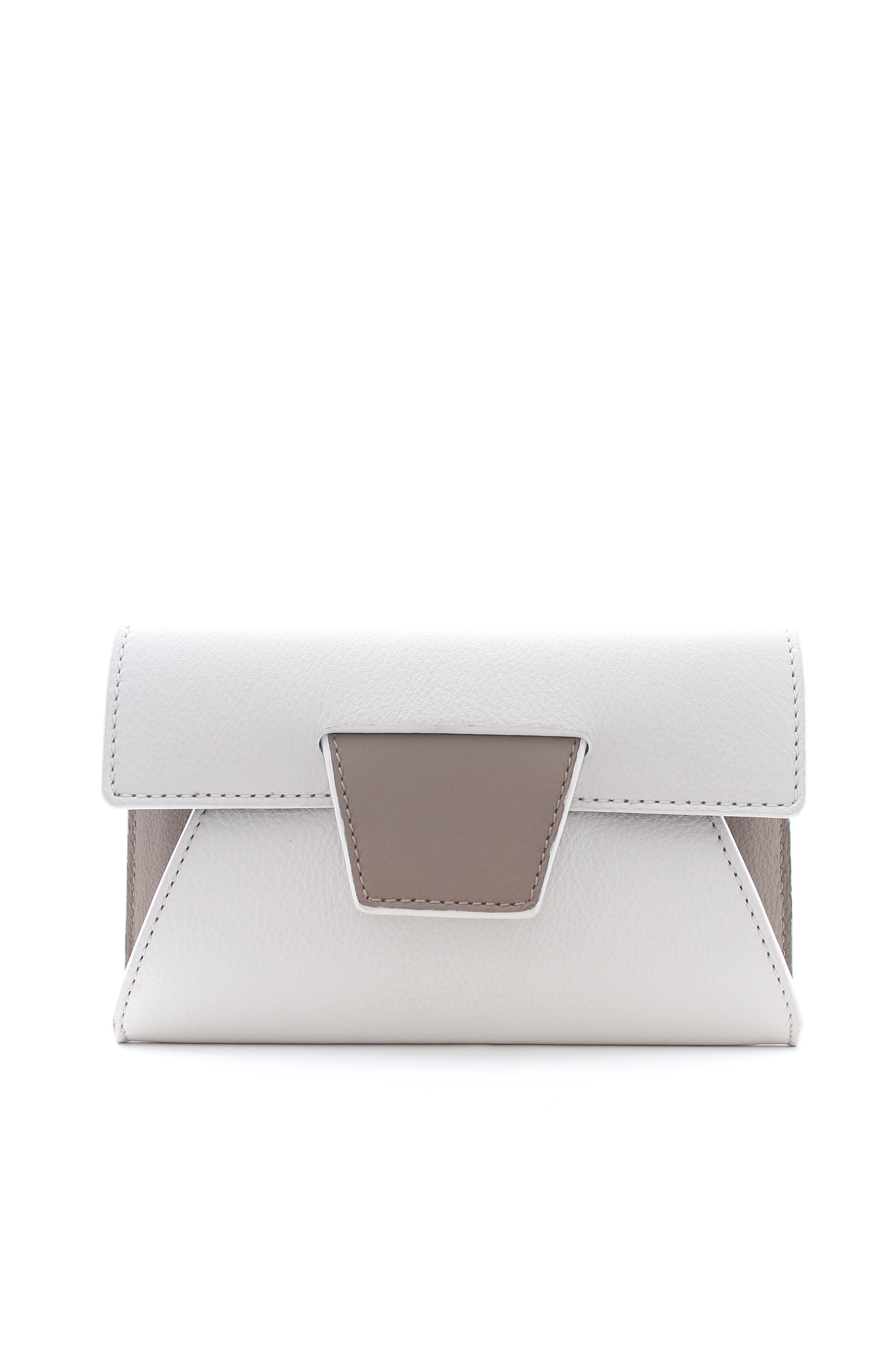 Yuzefi white leather Lolita long wallet White/Khaki