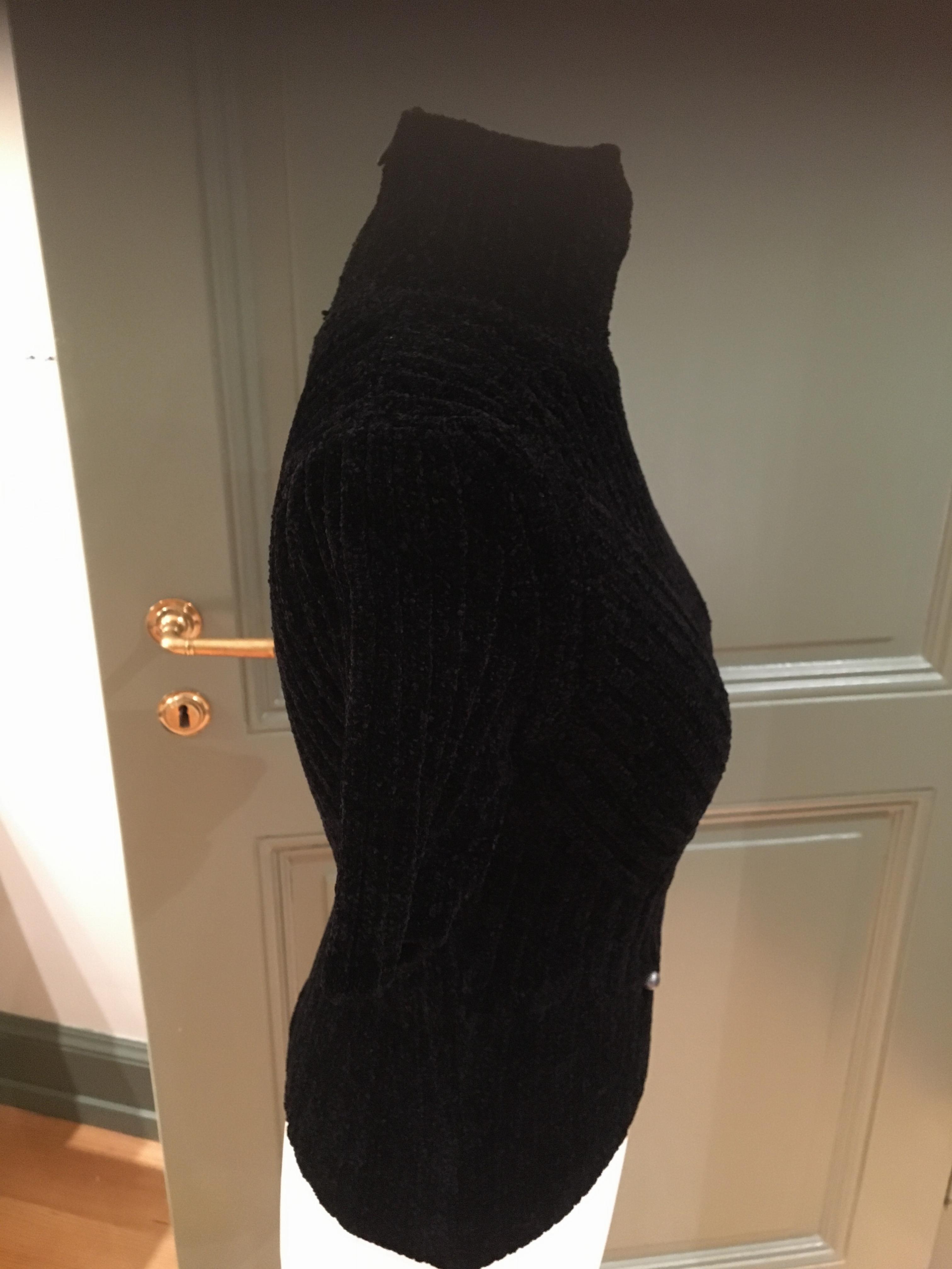 Bottega Veneta chenille knit polo neck top Size XS Black mixed