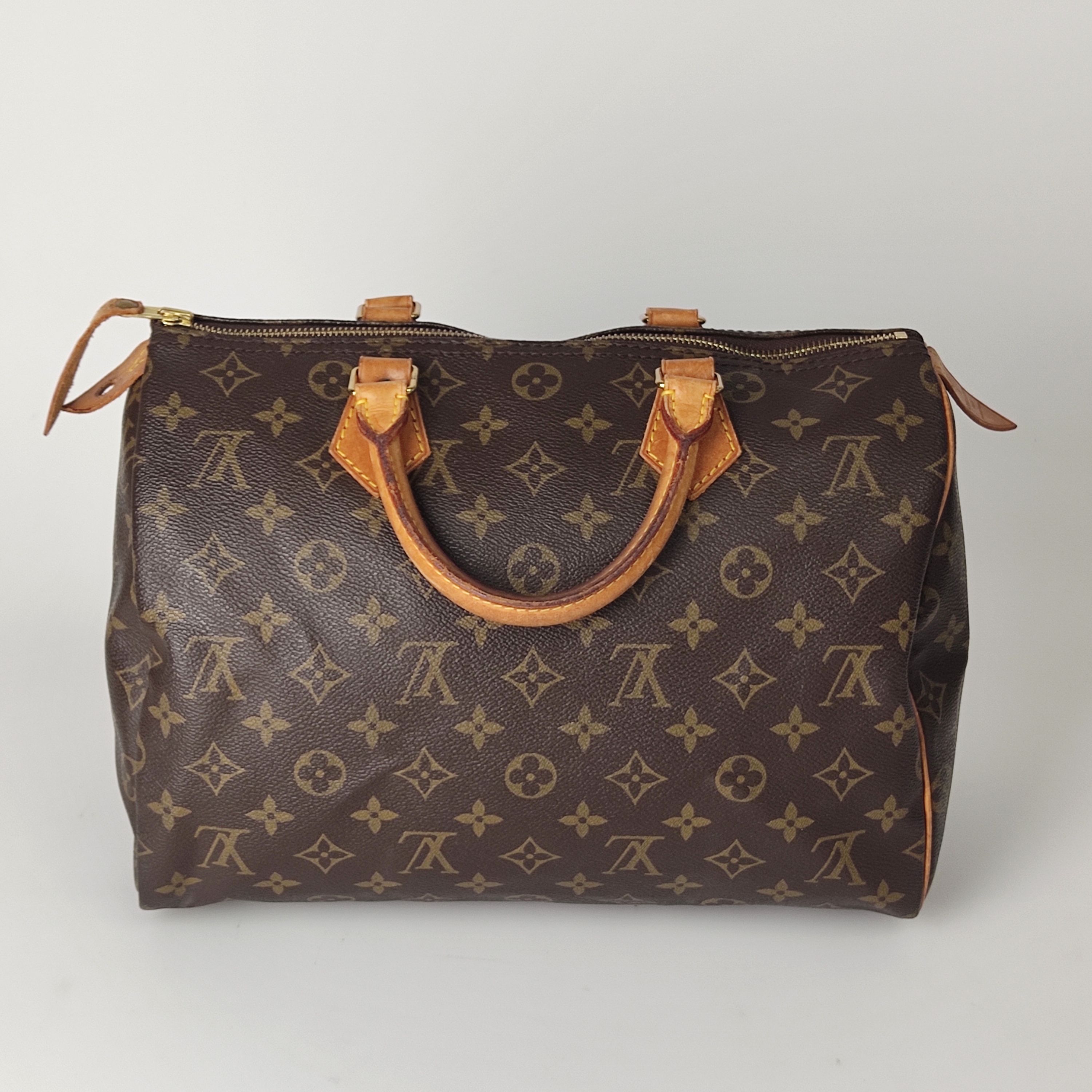 Preowned Louis Vuitton Vintage monogram canvas Speedy 30 bag marrone tela rivestita