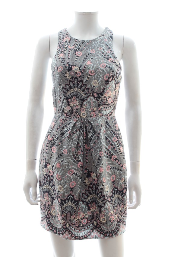 Preowned Zimmermann Jacquard Paisley Mini Dress Size XS Multi-Coloured / Stripes silk