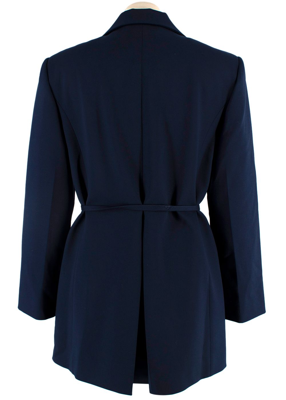 Altuzarra Navy Wool Blend Belted Tailored Jacket Size S