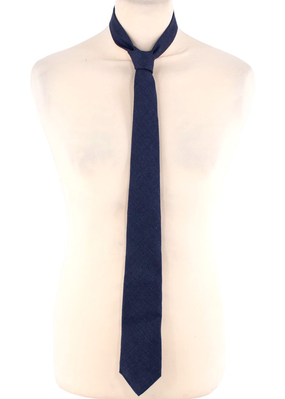 Men's Berluti Navy Hemp-Wool Blend Tie wool