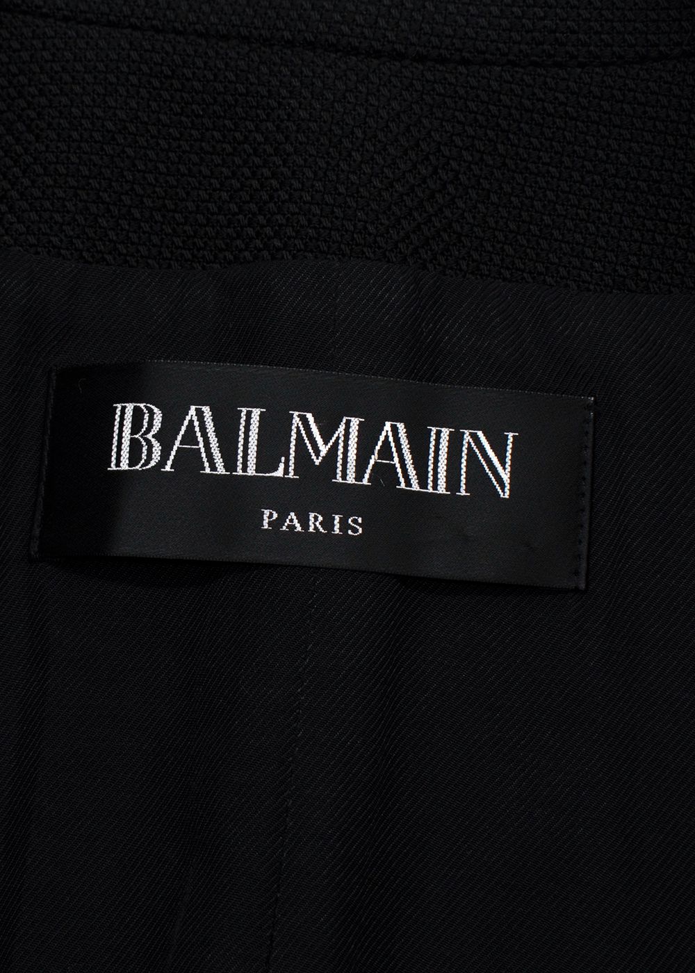 Balmain Black Double Breasted Blazer with Silver Button Detail Size L polyamide/wool