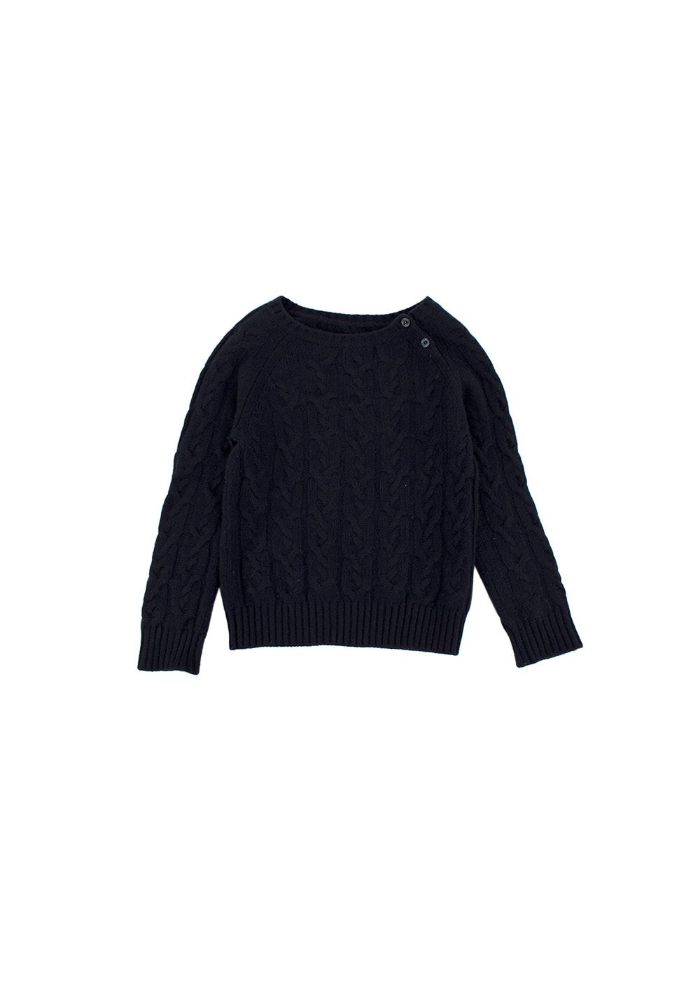 Loro Piana Navy Baby Cashmere Cable Knit Sweater Size 18-24 Months