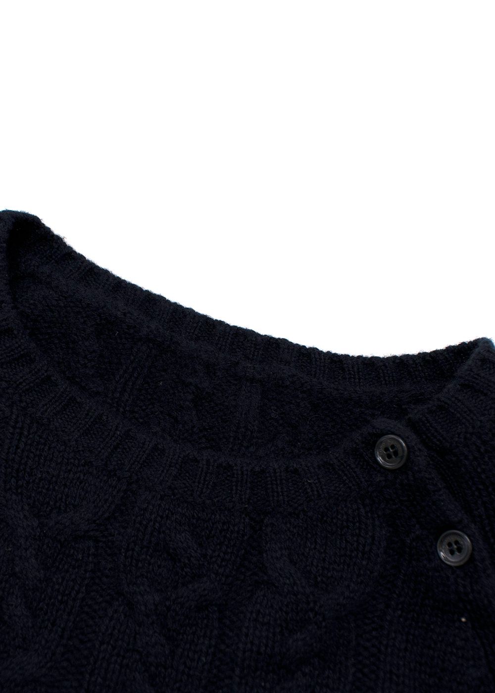 Loro Piana Navy Baby Cashmere Cable Knit Sweater Size 18-24 Months