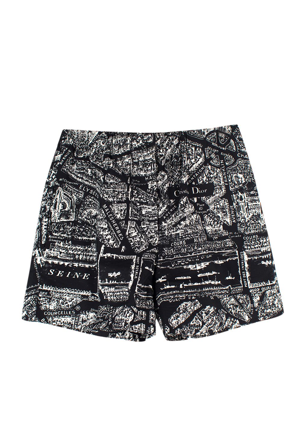 Christian Dior Black and White Printed Tailored Shorts Size XS Black White cotton/silk