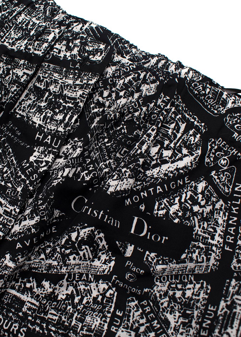 Christian Dior Black and White Printed Tailored Shorts Size XS Black White cotton/silk