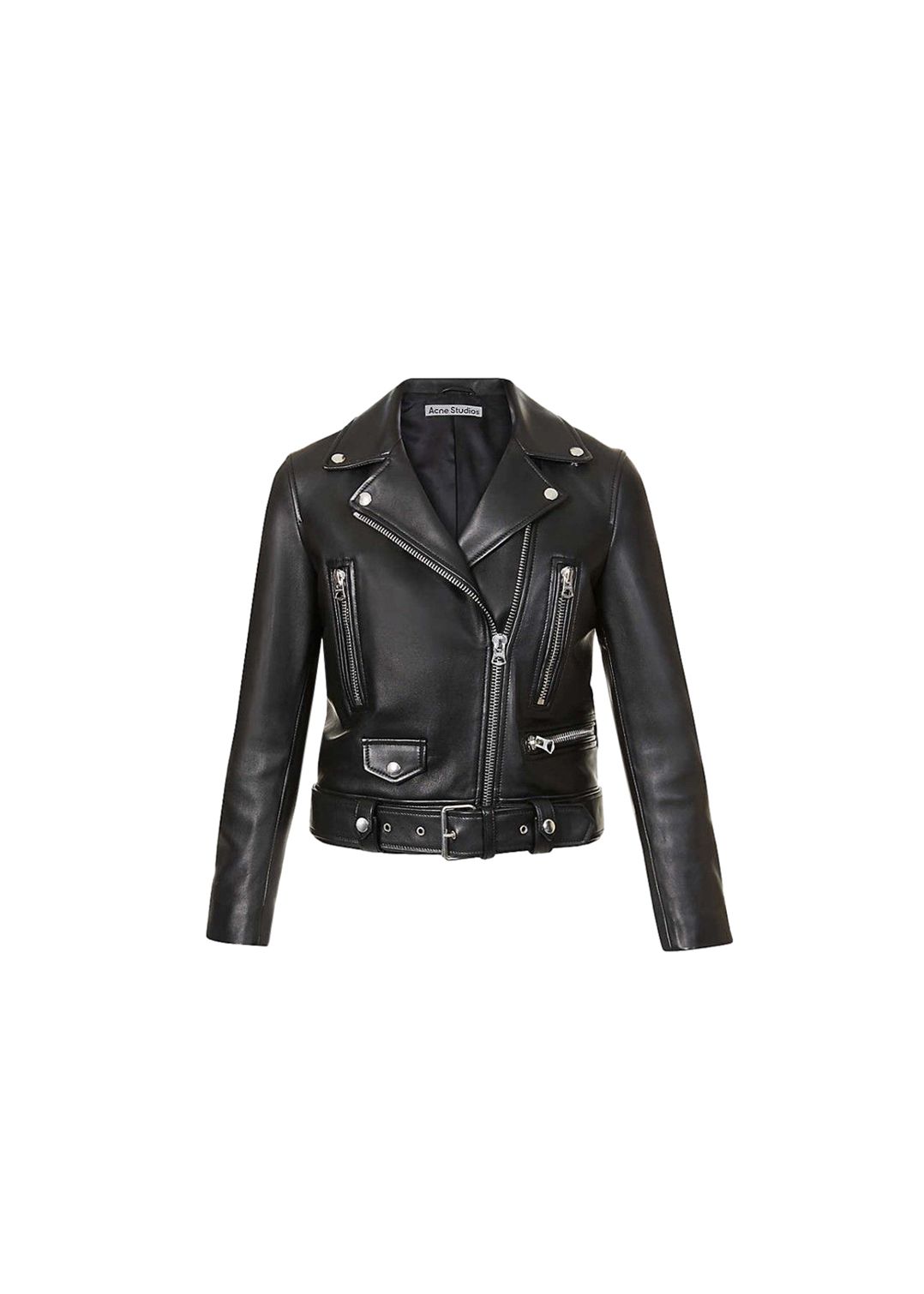 Acne Mock leather biker jacket Size XS Black