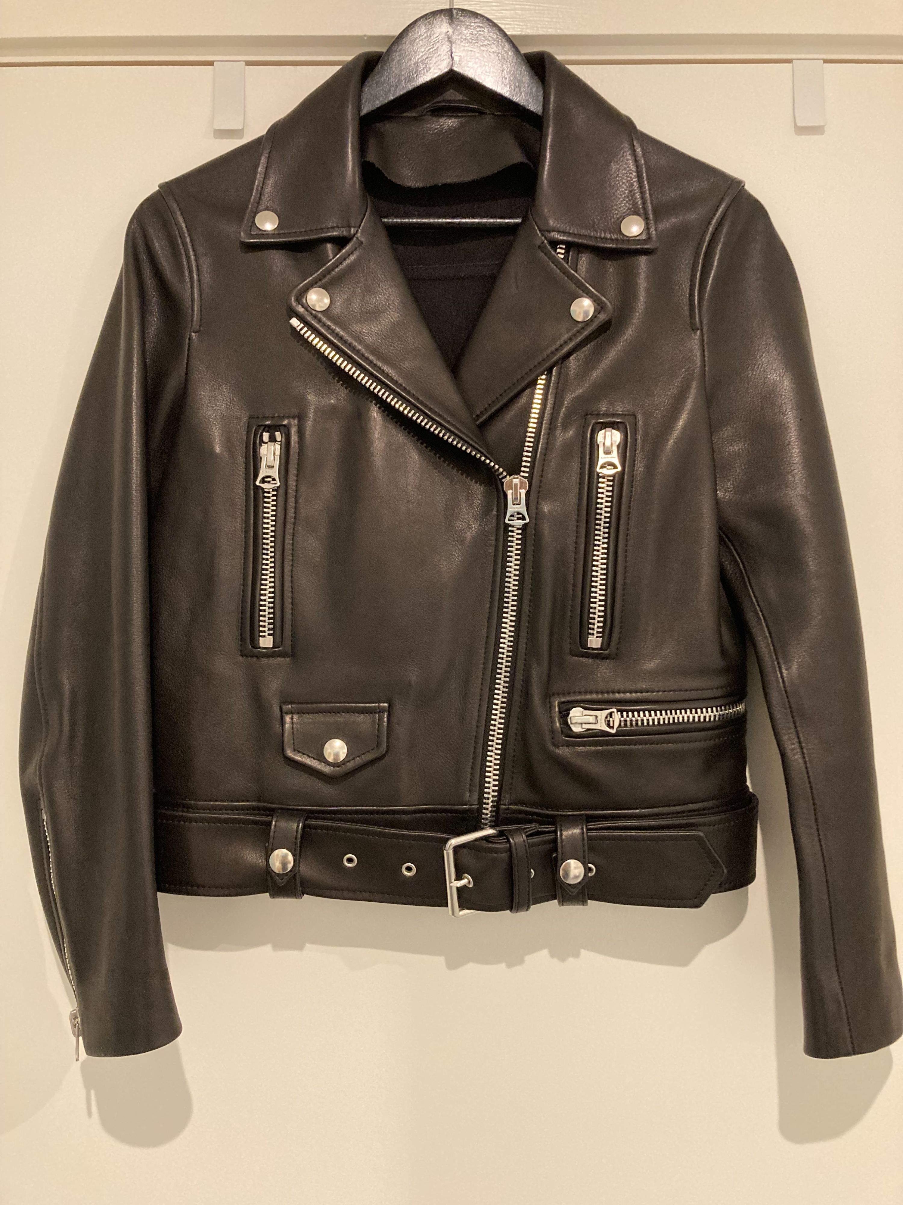 Acne Mock leather biker jacket Size XS Black