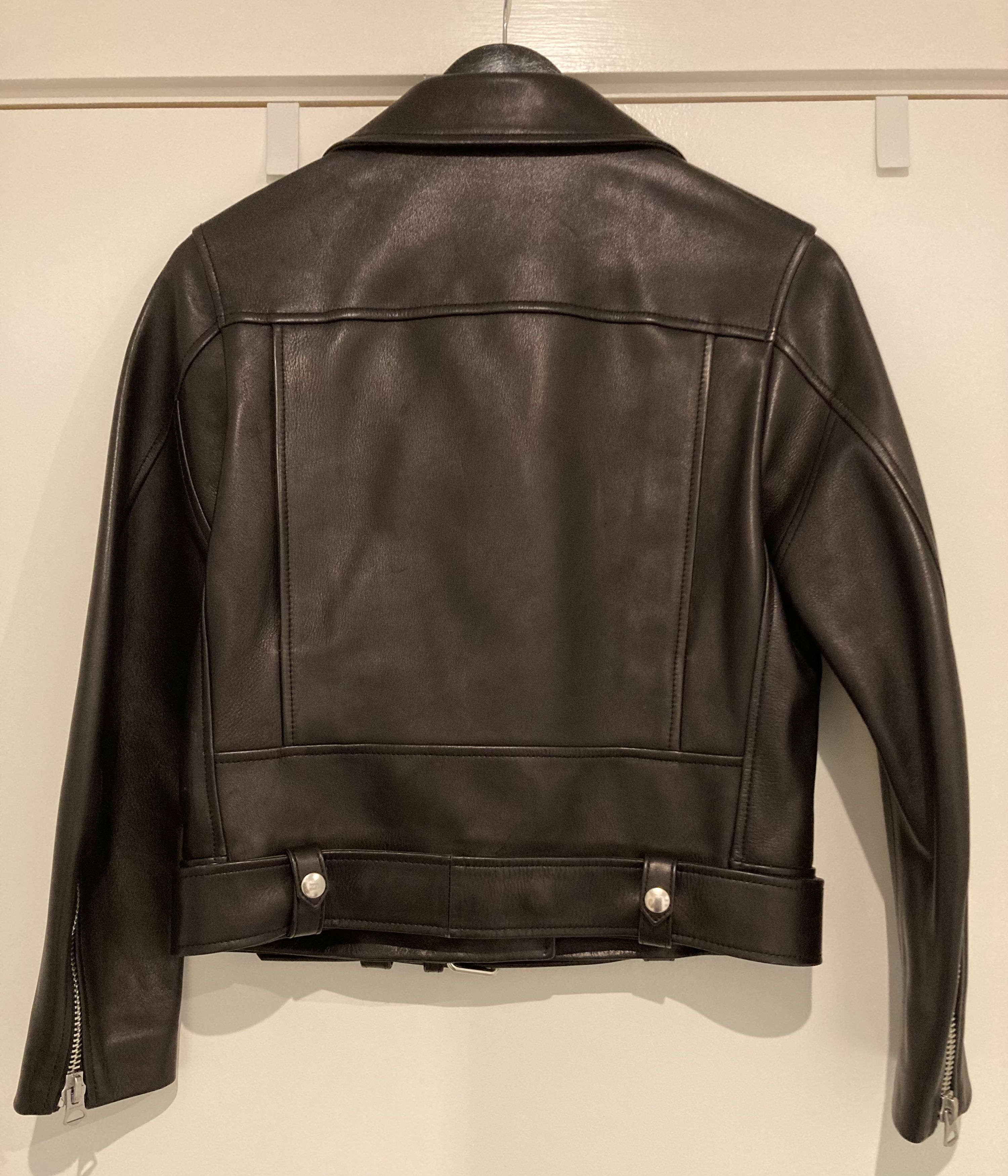 Acne Mock leather biker jacket Size XS Black