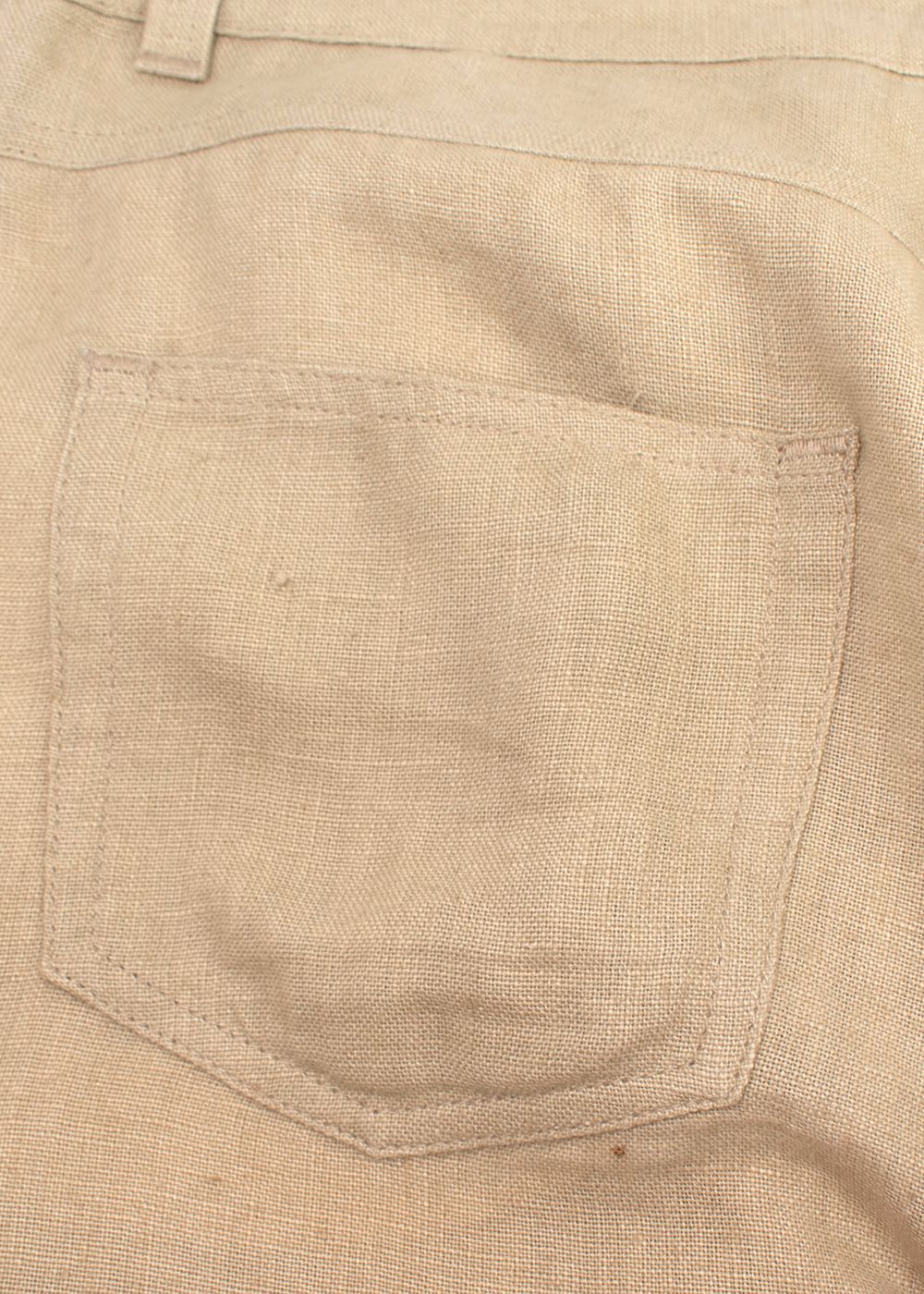 Men's Preowned Loewe Beige Straight Leg Linen Trousers Size L