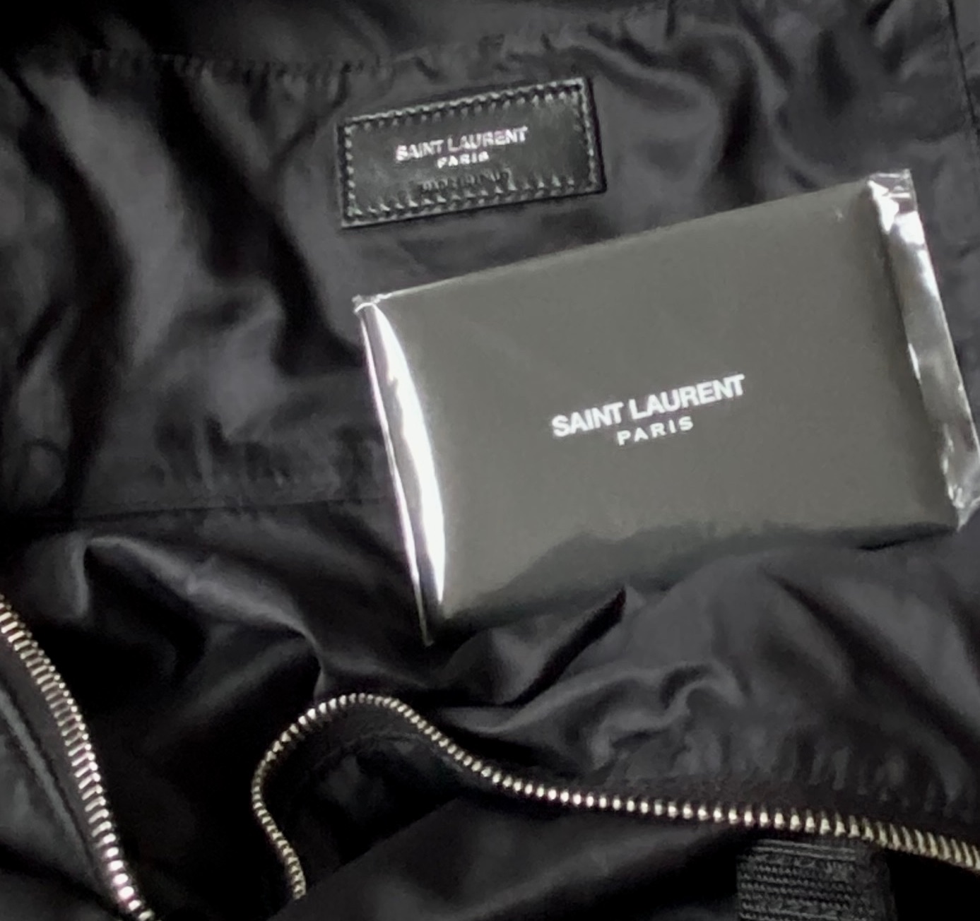 Saint Laurent Black City Backpack nylon/leather