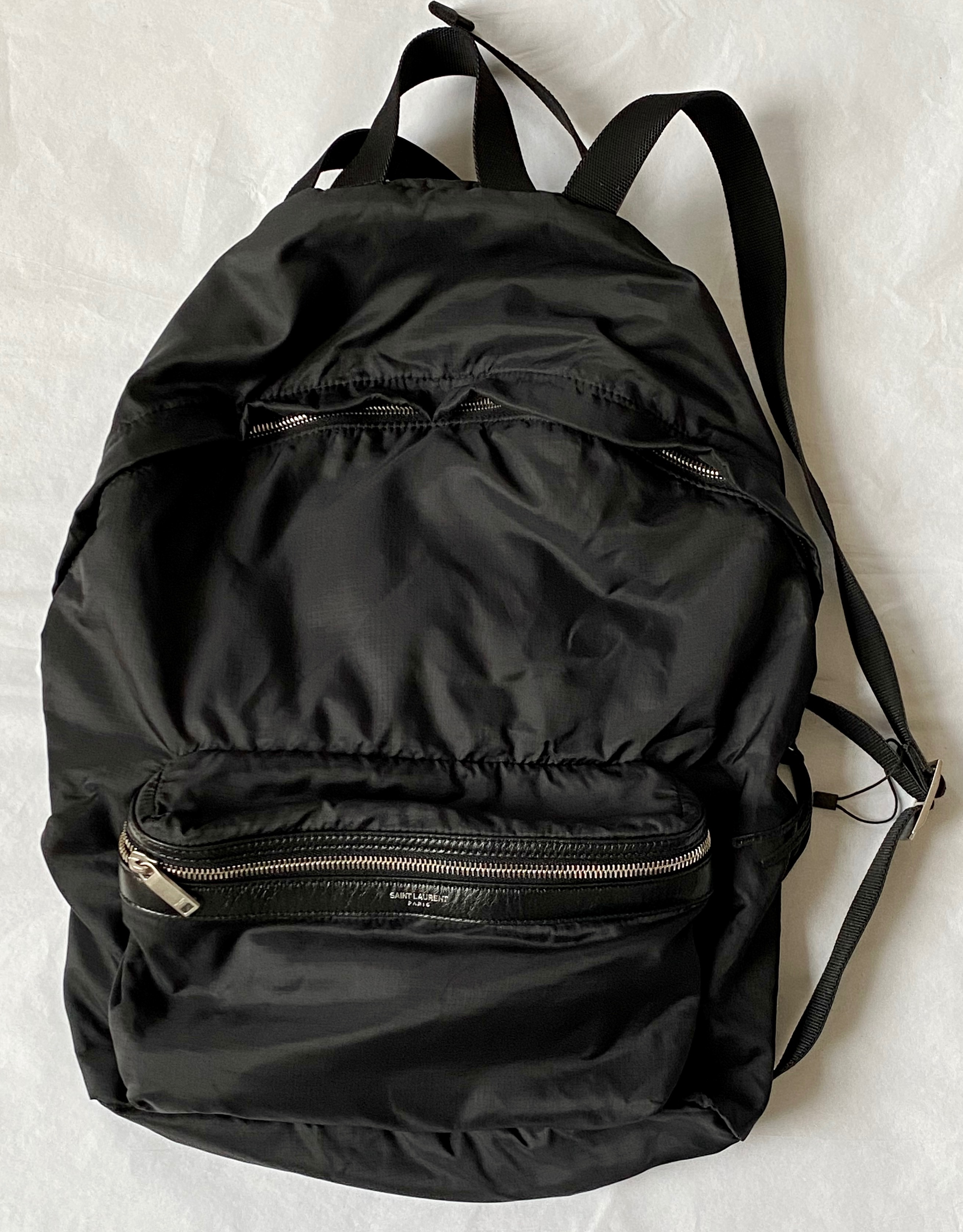 Saint Laurent Black City Backpack nylon/leather