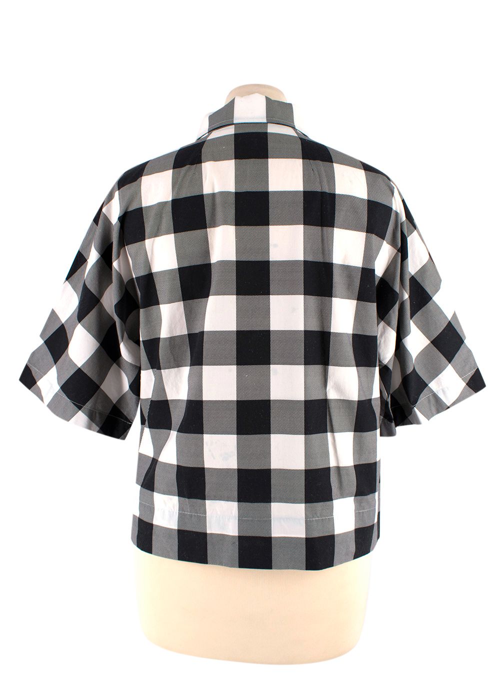 Dolce  Gabbana Black and White Check Short Sleeve Shirt Size S cotton