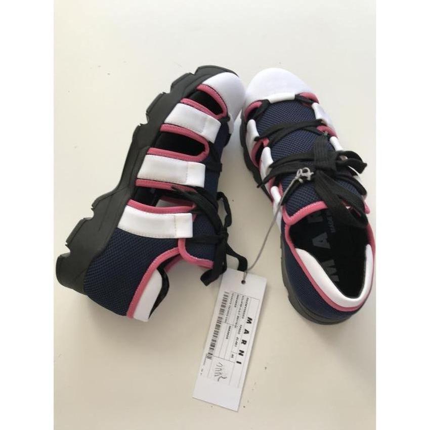 Marni Cut-Out Colourblock Trainers Size 40 Multi-Coloured / Stripes leather