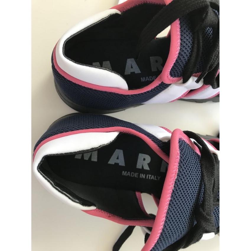 Marni Cut-Out Colourblock Trainers Size 40 Multi-Coloured / Stripes leather