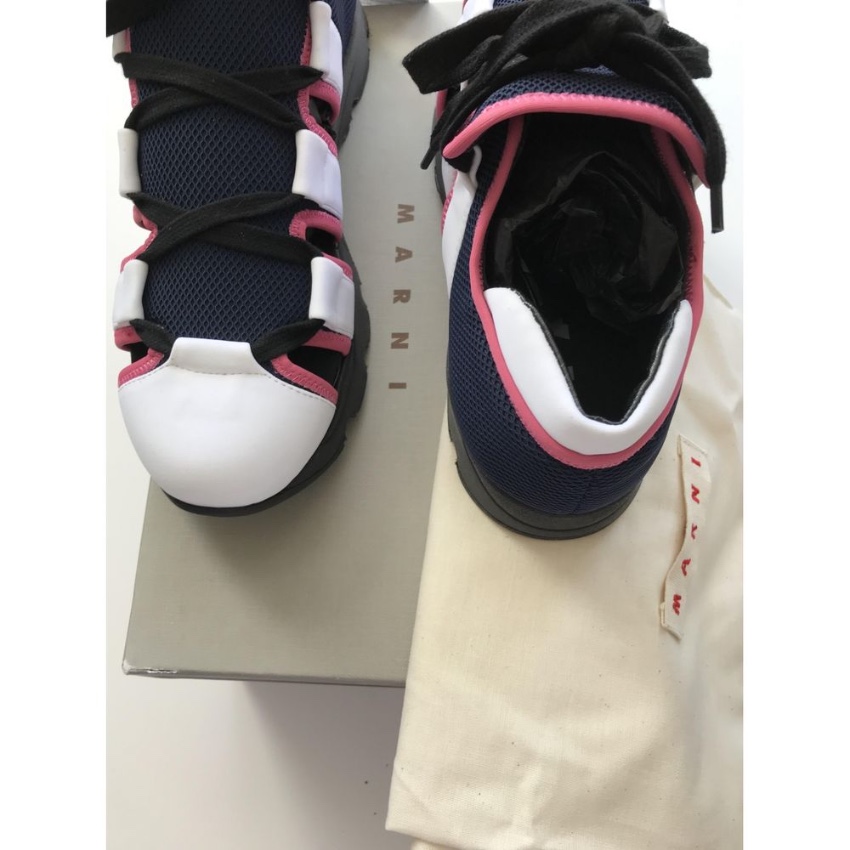 Marni Cut-Out Colourblock Trainers Size 40 Multi-Coloured / Stripes leather