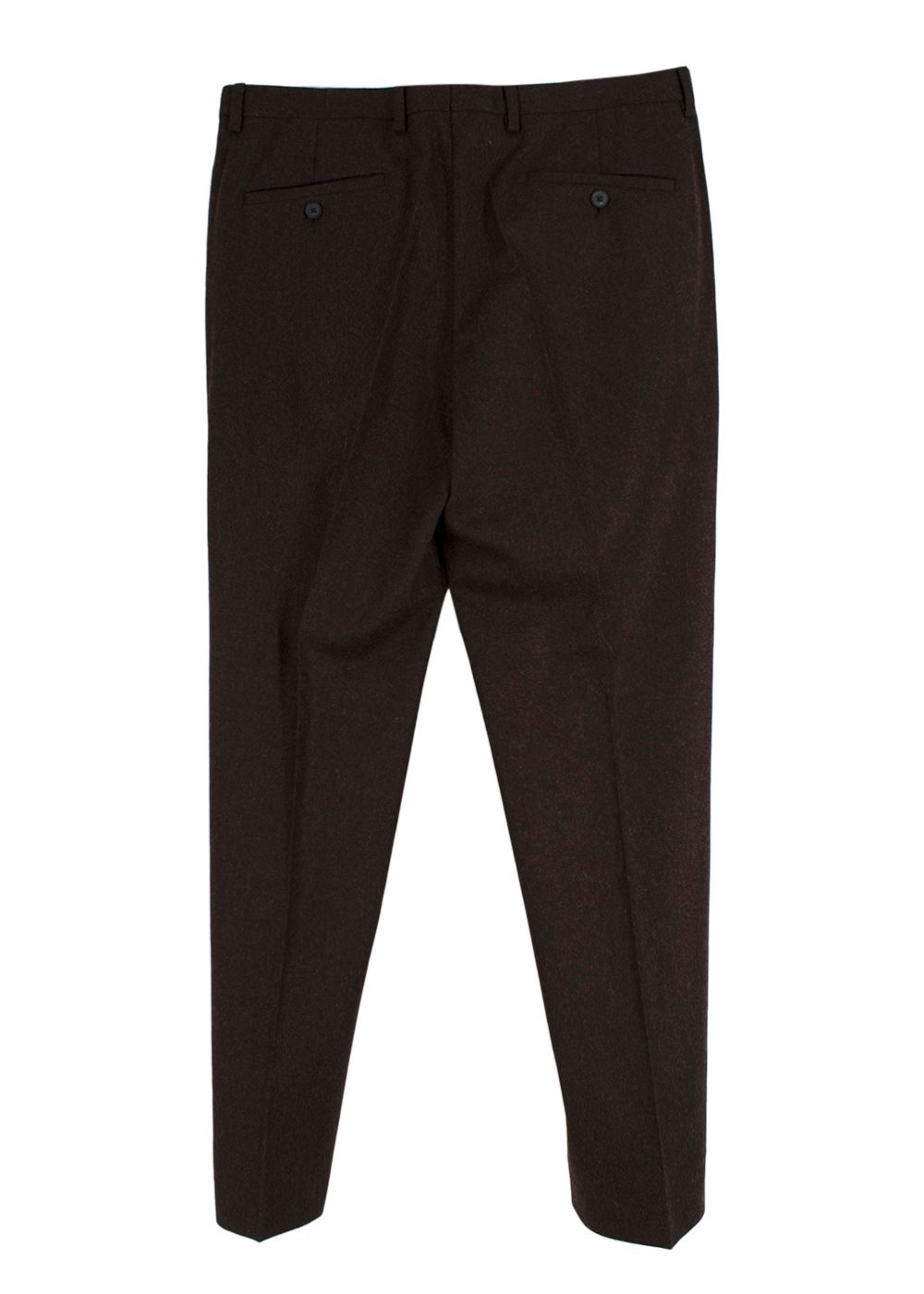 Men's Preowned Jil Sander Chocolate Brown Wool Tailored Trousers Size M