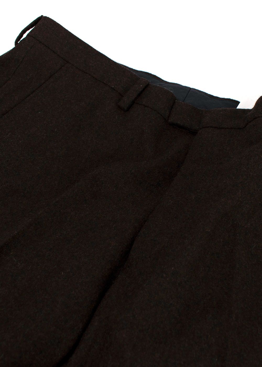 Men's Preowned Jil Sander Chocolate Brown Wool Tailored Trousers Size M