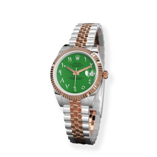 Men's Rolex DateJust 31mm Custom Green Arabic Dial Rose Gold  Steel Watch NA