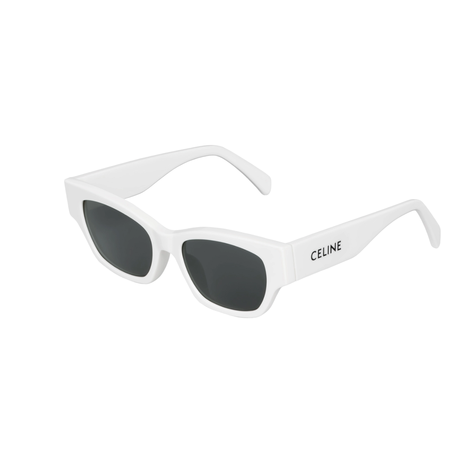 Celine White Oversized Cat Eye Sunglasses acetate