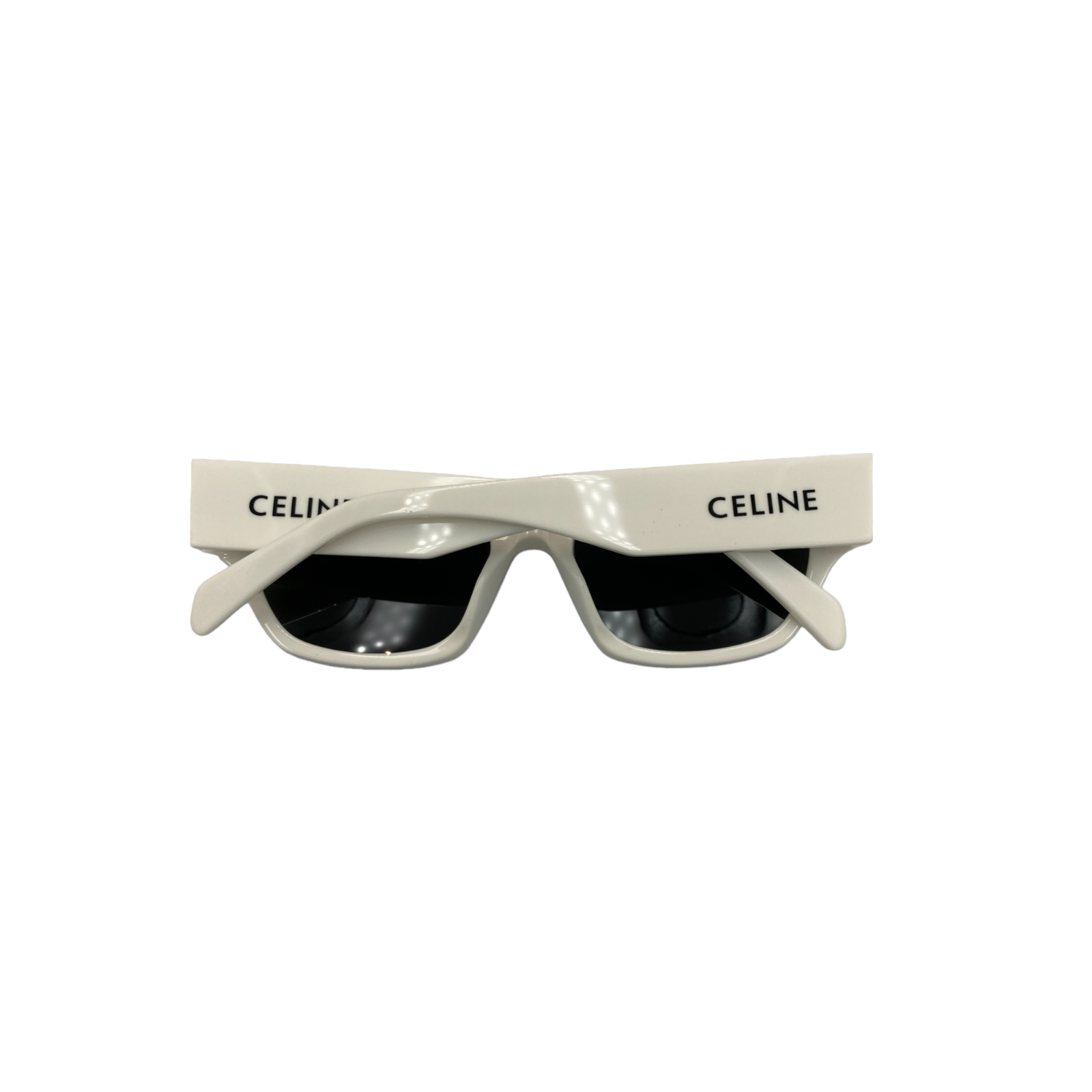 Celine White Oversized Cat Eye Sunglasses acetate