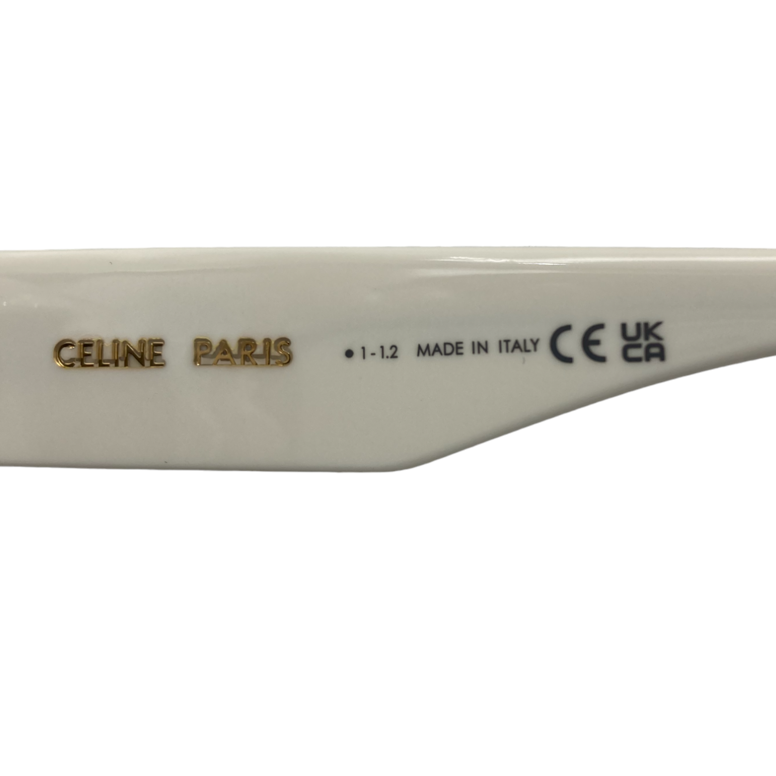 Celine White Oversized Cat Eye Sunglasses acetate