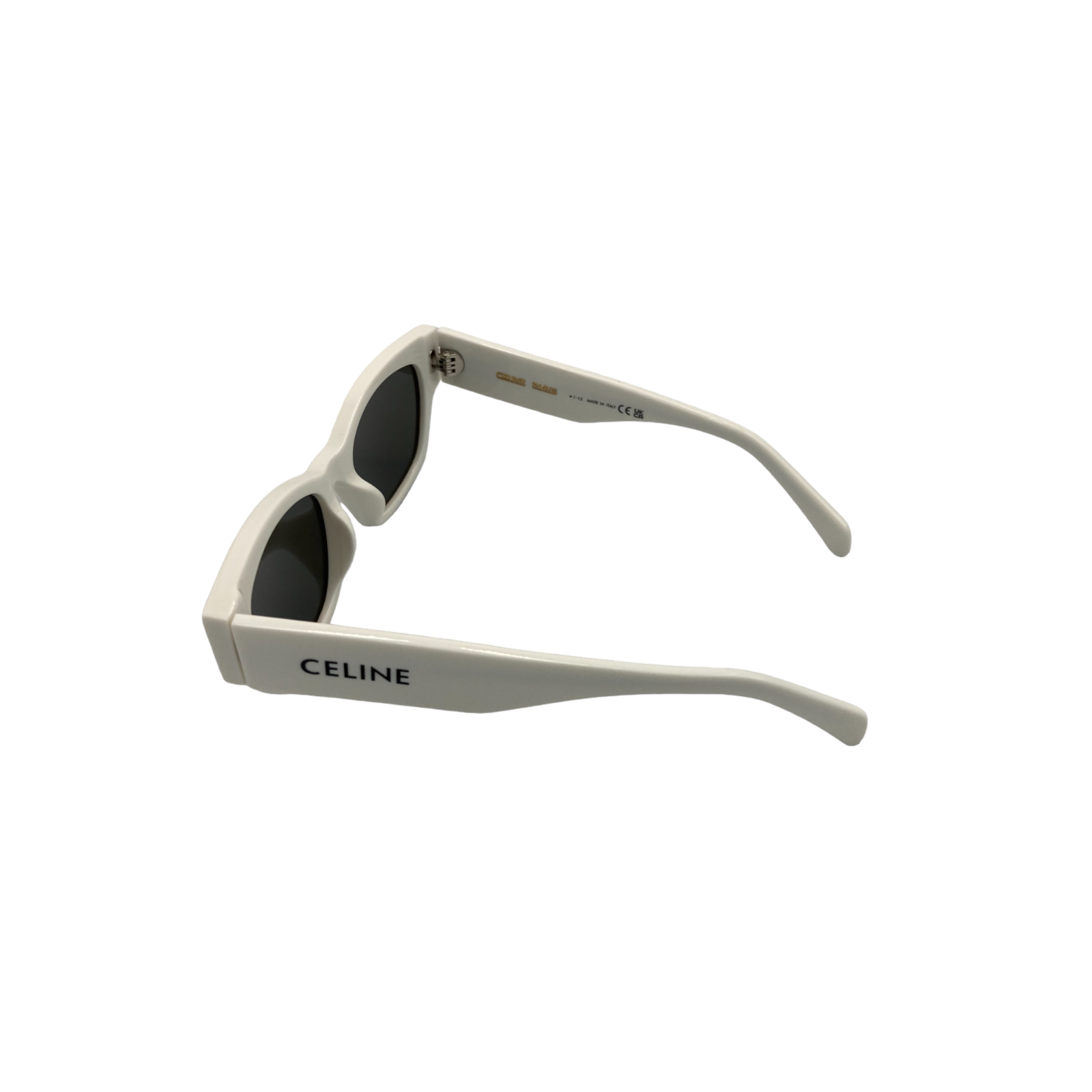 Celine White Oversized Cat Eye Sunglasses acetate