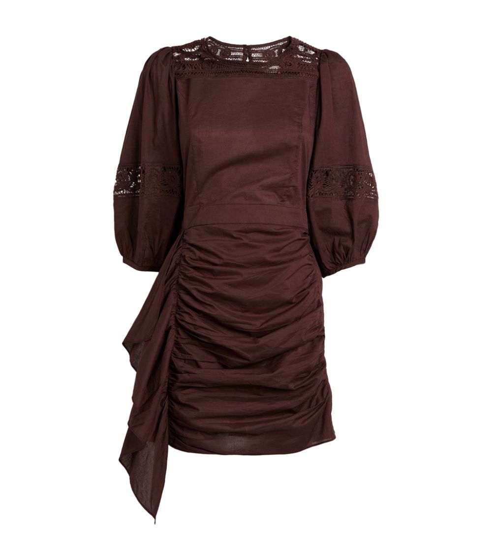 Rhode Chocolate Brown Pia Mini Dress Size S cotton