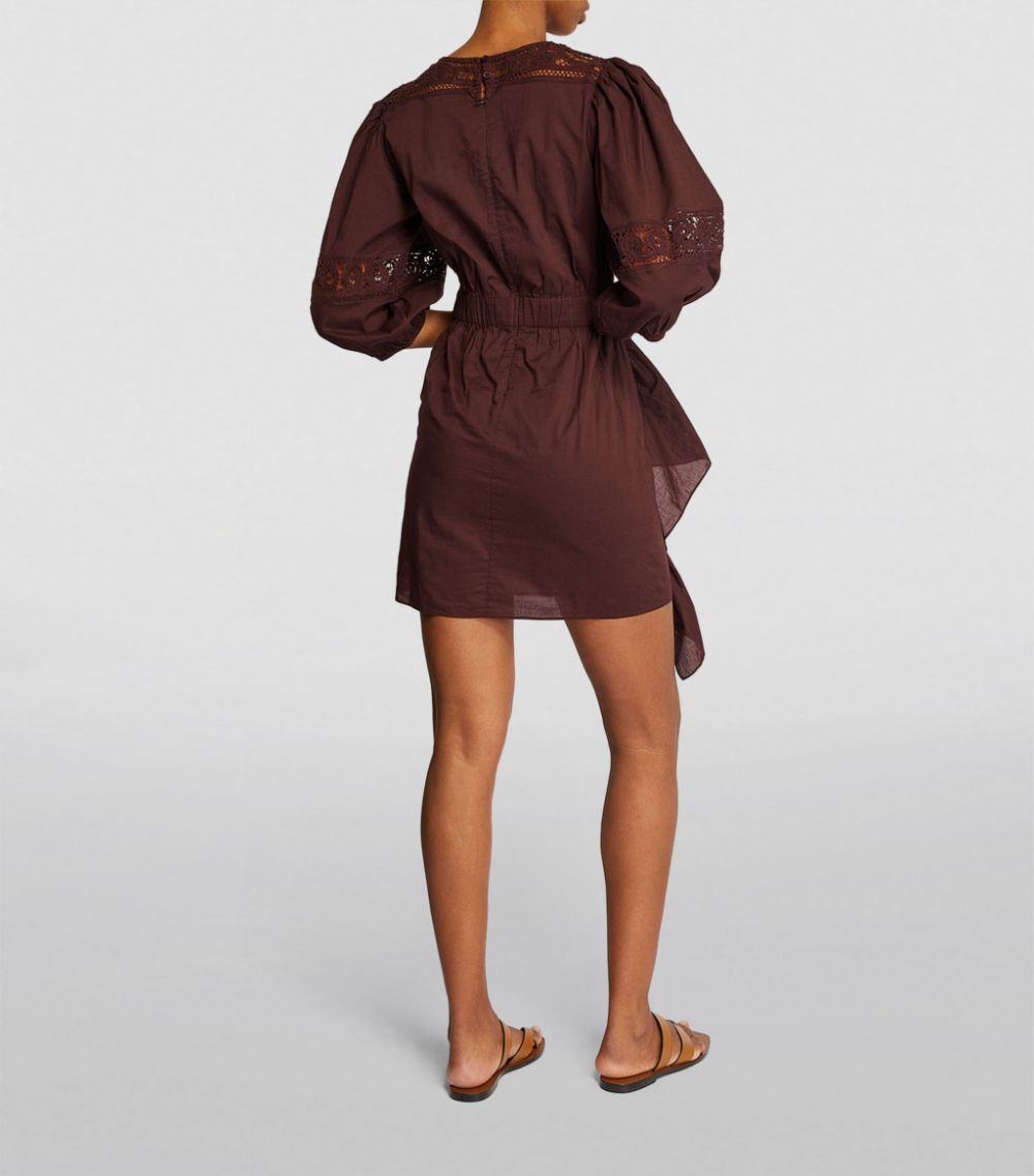 Rhode Chocolate Brown Pia Mini Dress Size S cotton