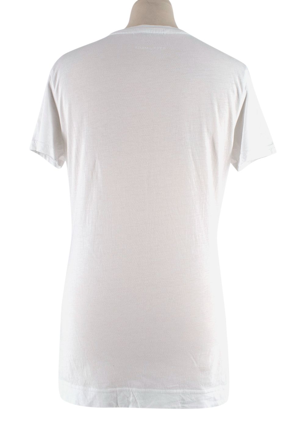 Adam Lippes White Cotton V-neck T-shirt Size S