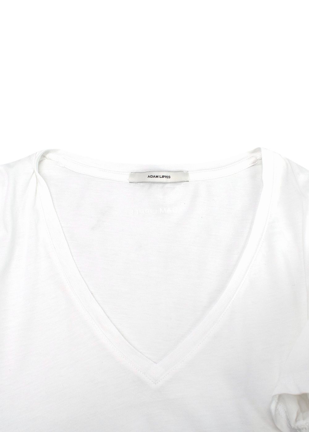 Adam Lippes White Cotton V-neck T-shirt Size S