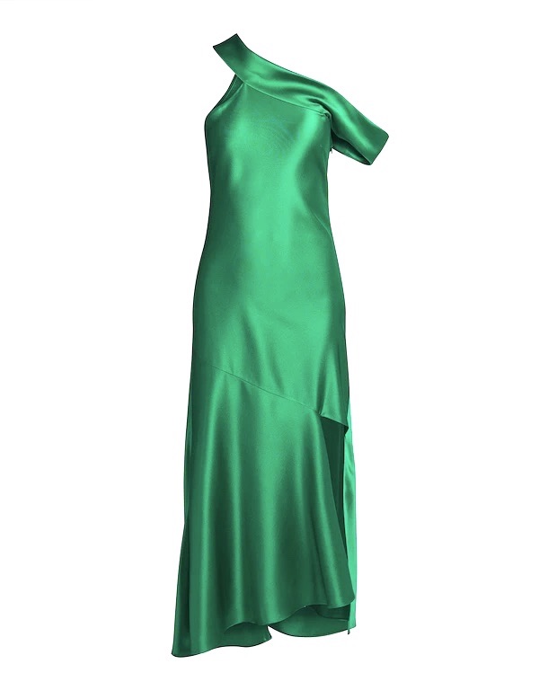 Cushnie Et Ochs Green Martina Satin Midi Dress Size XS silk