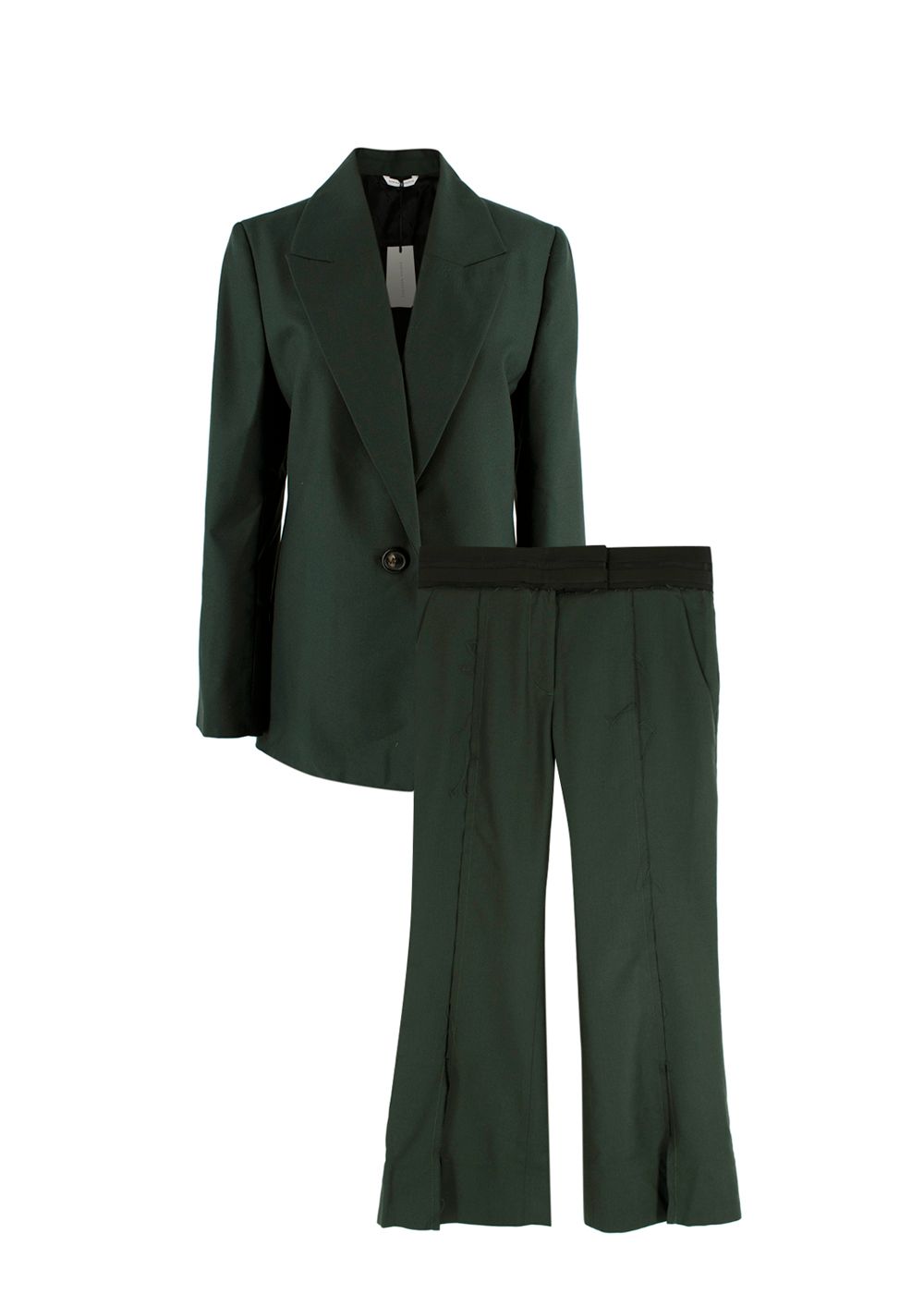 Marina Moscone Dark Green Wool Trouser Suit Size XS