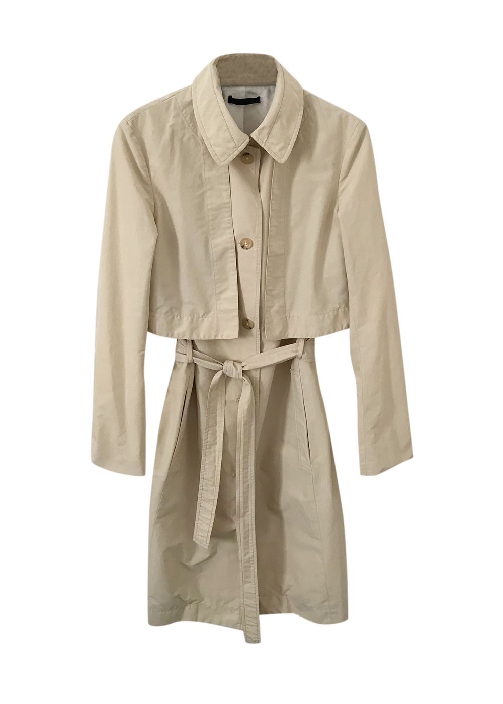 Preowned The Row  Cotton Blend Trench Coat Size S Ecru cotton/nylon