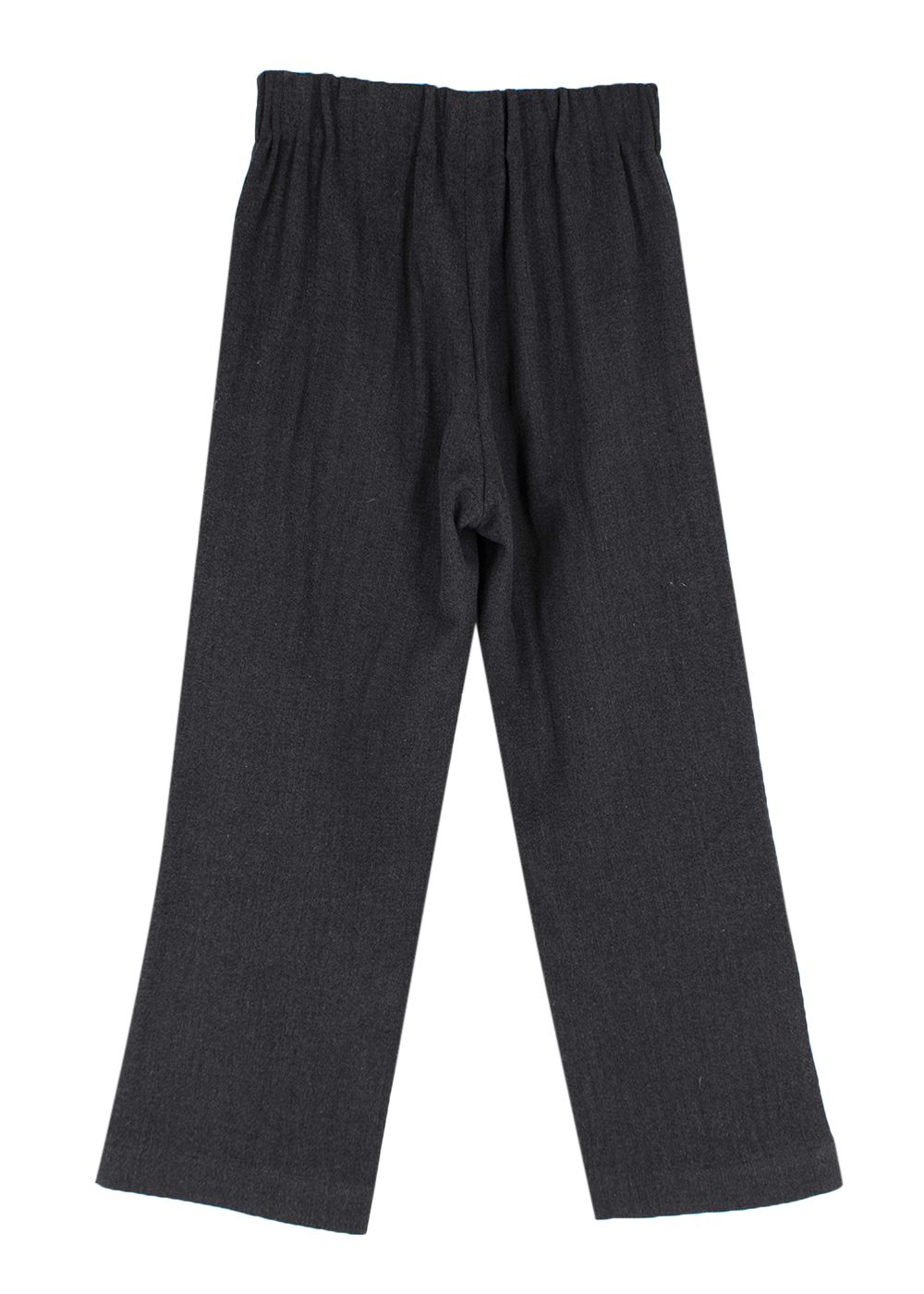 Preowned Raey grey wool flannel wide leg trousers Size XXS dark grey charcoal cotton