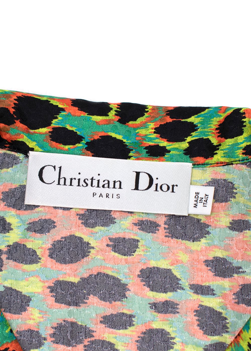 Dior Green  Orange Mizza Print Chez Moi Shirt  Shorts Size S Multi silk