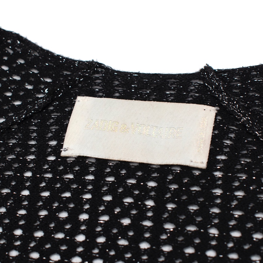 Zadig  Voltaire Black Lurex Knit Daphnee Cardigan Size S