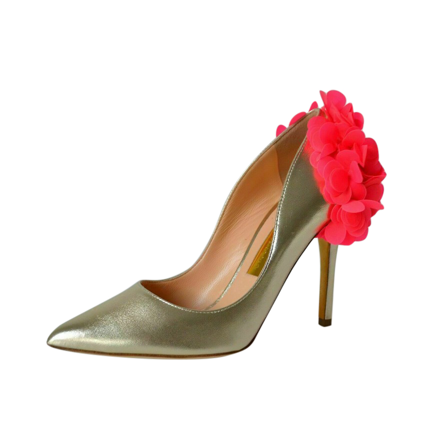 Rupert Sanderson Gold Rio Nappa Pumps Size 36 leather