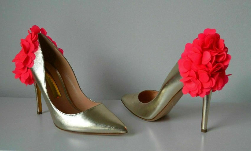 Rupert Sanderson Gold Rio Nappa Pumps Size 36 leather