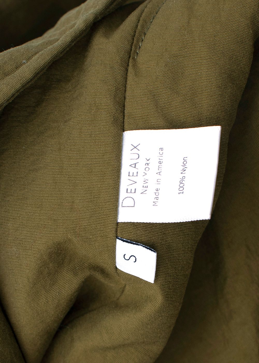 Men's Preowned Deveaux Khaki Green Twill Luca Field Shirt Size S Olive nylon